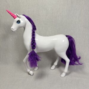 White Unicorn‎ Dreamtopia Mattel Barbie 2014 With Purple Mane And Tail